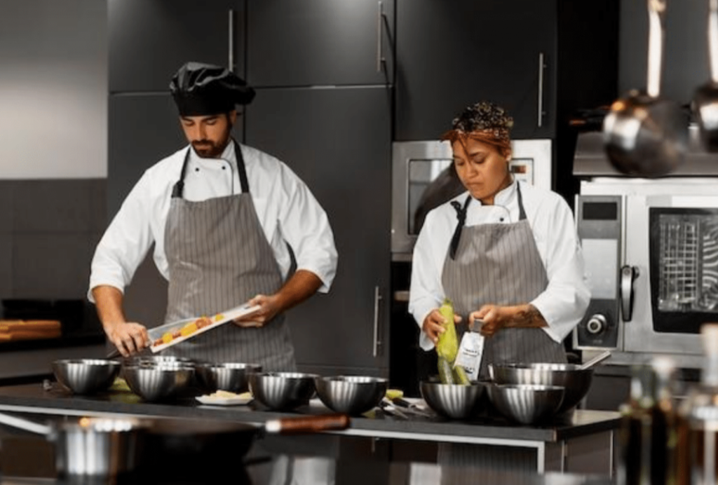  Chefs preparing different varieties of food to build exceptional
hotel
credibility