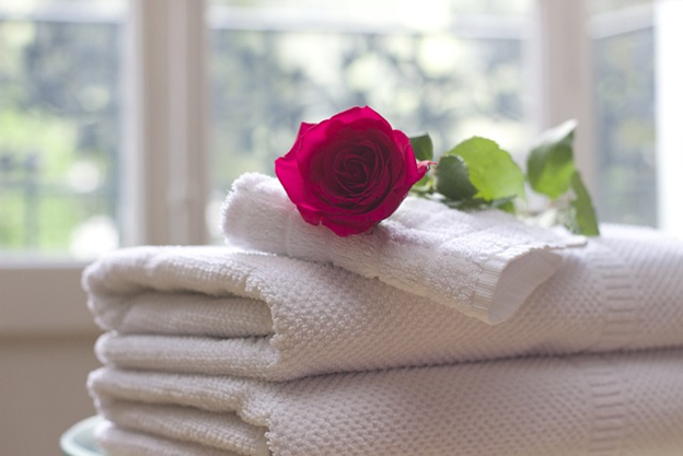 Clean and washed towels for hotel guest satisfaction