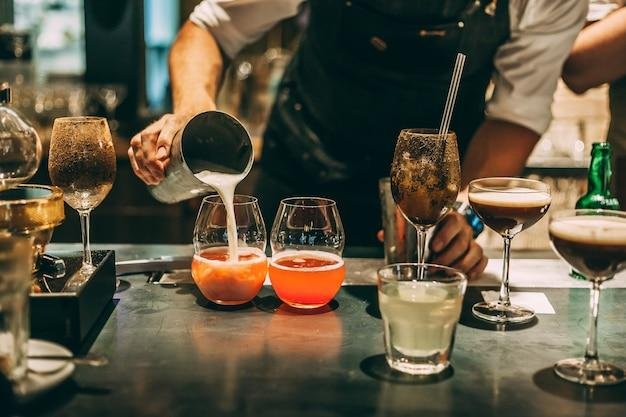 bartender preparing drinks